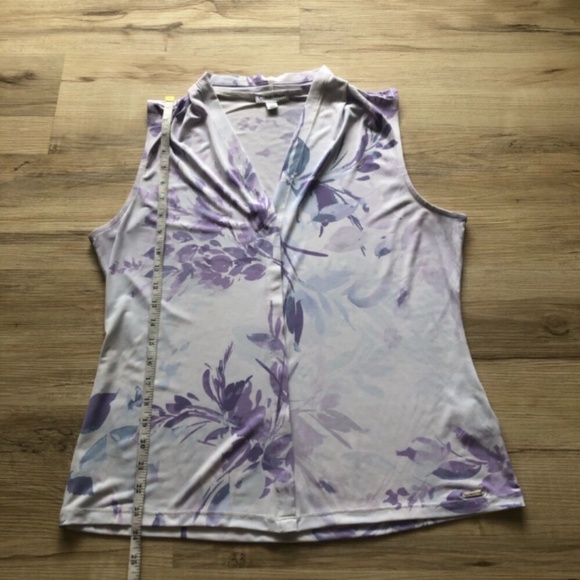 MASSIVE $10 SALE Calvin Klein Purple Wrap Blouse with Mandarin Collar - Picture 3 of 9